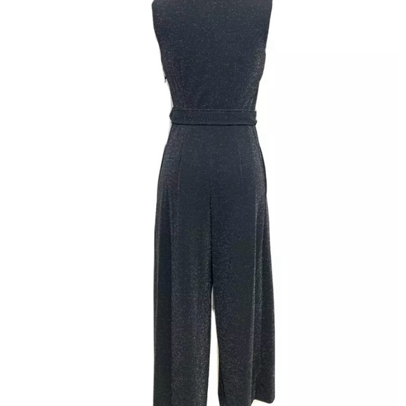 NWOT Calvin Klein Elegant BLACK with  SILVER Glitter Women's Jumpsuit Romper - Picture 14 of 14